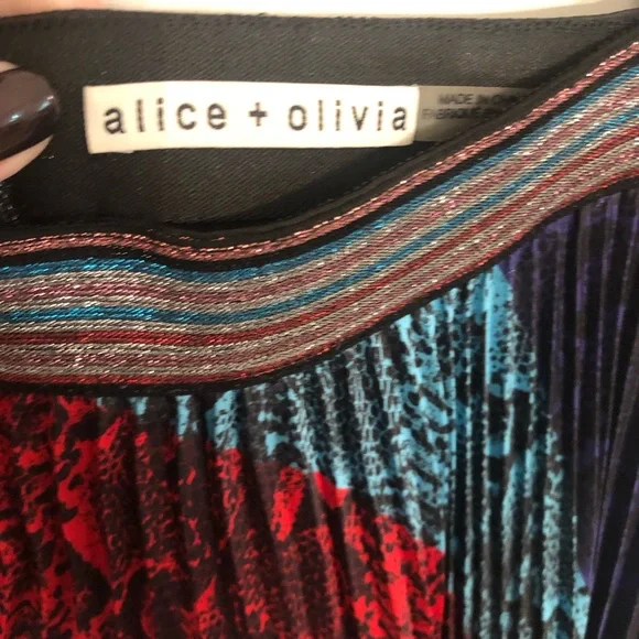 Alice + Olivia Multicolor Pleated A-Line Skirt - Picture 2 of 7